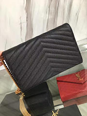 YSL ENVELOPE Gold Chain Walltet Black 5092 22cm - 5