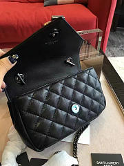 YSL ENVELOPE Satchel Black 5124 18cm - 5