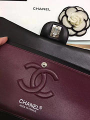 CHANEL lambskin Leather Flap Bag Gold/silver Metal black 25cm - 5