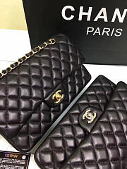 CHANEL lambskin Leather Flap Bag Gold/silver Metal black 25cm - 4