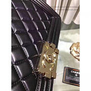 Chanel Quilted Lambskin Medium Boy Bag Gold Hardware Black A67086 25cm - 4