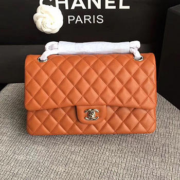 Chanel Lambskin Classic handbag Orange A01112 25cm