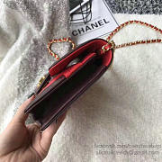 Chanel Lambskin Small Wallet on Chain Red A91365 19cm - 5