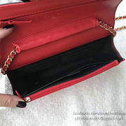 Chanel Lambskin Small Wallet on Chain Red A91365 19cm - 2