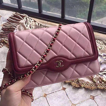 Chanel Lambskin Mini Chain WALLET Pink A81024 19.5cm