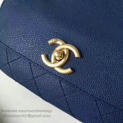 Chanel Grained Calfskin Mini Top Handle Flap Bag Blue A93756 21cm - 4