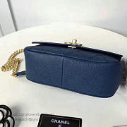 Chanel Grained Calfskin Mini Top Handle Flap Bag Blue A93756 21cm - 2