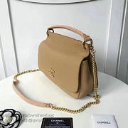 Chanel Grained Calfskin Large Top Handle Flap Bag Beige A93757 28cm  - 4