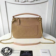 Chanel Grained Calfskin Large Top Handle Flap Bag Beige A93757 28cm  - 3