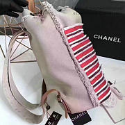 Chanel Canvas Sequins Drawstring Backpack Beige and Red A93671 40cm - 3