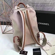 Chanel Canvas Sequins Drawstring Backpack Beige and Red A93671 40cm - 2