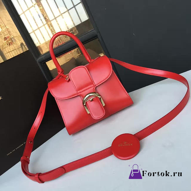 Delvaux Mini Brillant Satchel Smooth Leather Red 1468 19.5cm - 1
