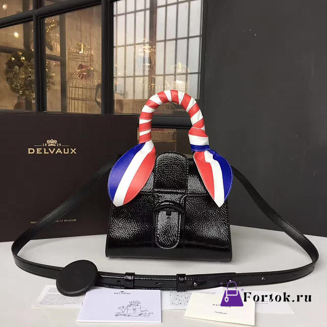 Delvaux Mini Brillant Satchel Leather Black 1476 20cm - 1