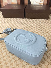 Gucci Soho Disco Leather Bag Dusty Blue Z2372 21cm - 6