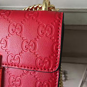 Gucci GG Leather Padlock Studded Red 2609 20.5cm - 5