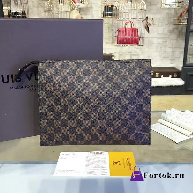 Louis Vuitton TOILETRY POUCH 26 Damier Ebène Canvas - 1