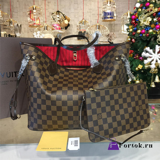 LOUIS VUITTON NEVERFULL MM Red 3133 32cm  - 1
