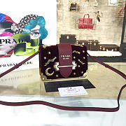 Prada Velvet Cahier Bag Wine Red 4265 - 1