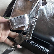 YSL Classic Sac-De-Jour Crinkled Metallic Silver 4733 22cm  - 3