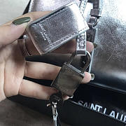 YSL Classic Sac-De-Jour Crinkled Metallic Silver 4733 22cm  - 2