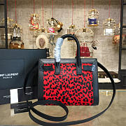 YSL Classic Sac-De-Jour Nano Leopard Pattern Red and Black 4738 22cm  - 4