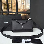 YSL MONOGRAM KATE GRAIN DE POUDRE EMBOSSED LEATHER Black 4747 24cm  - 1
