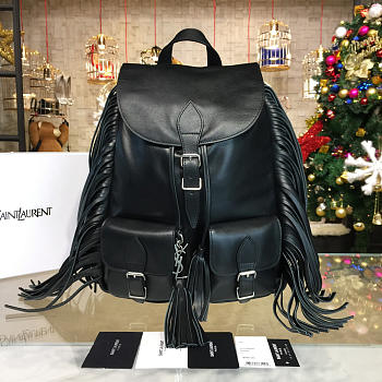 YSL Monogram Backpack Tassels Black 4802 28cm 