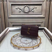 YSL MONOGRAM KATE IN EMBOSSED CROCODILE SHINY 4974 17cm  - 5