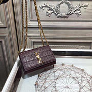 YSL MONOGRAM KATE IN EMBOSSED CROCODILE SHINY 4974 17cm  - 4