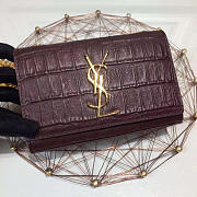 YSL MONOGRAM KATE IN EMBOSSED CROCODILE SHINY 4974 17cm  - 3