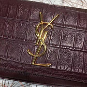 YSL MONOGRAM KATE IN EMBOSSED CROCODILE SHINY 4974 17cm  - 2