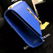 YSL MONOGRAM KATE Gold Tassel Smooth leather Blue 4982 24cm  - 4