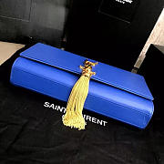 YSL MONOGRAM KATE Gold Tassel Smooth leather Blue 4982 24cm  - 3