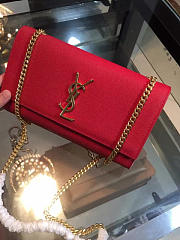 YSL MONOGRAM KATE Gold Hardware in Gain De Poudre Embossed Red 5030 24cm - 5