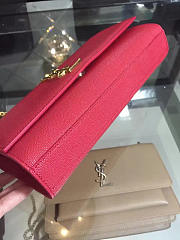 YSL MONOGRAM KATE Gold Hardware in Gain De Poudre Embossed Red 5030 24cm - 3