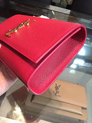 YSL MONOGRAM KATE Gold Hardware in Gain De Poudre Embossed Red 5030 24cm - 2