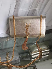 YSL MONOGRAM KATE Gold Tassel in Silver Metallic 5043 24cm - 1