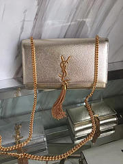 YSL MONOGRAM KATE Gold Tassel in Silver Metallic 5043 24cm - 6