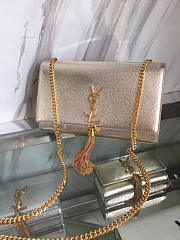 YSL MONOGRAM KATE Gold Tassel in Silver Metallic 5043 24cm - 5