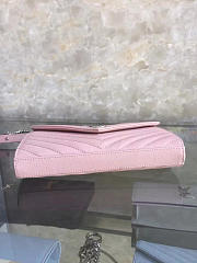 YSL ENVELOPE Metal Chain Wallet Pink 5085 22cm - 4