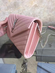 YSL ENVELOPE Metal Chain Wallet Pink 5085 22cm - 5