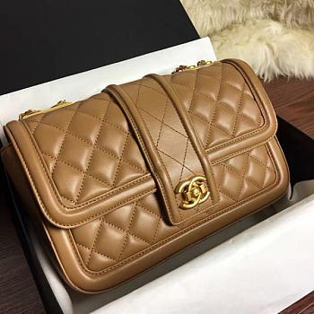 Chanel Quilted Lambskin Flap Bag Beige A91365 25.5cm