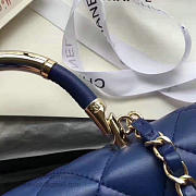 Chanel Caviar Quilted Lambskin Flap Bag with Top Handle Blue A93752 25cm  - 3