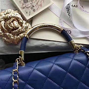Chanel Caviar Quilted Lambskin Flap Bag with Top Handle Blue A93752 25cm  - 2