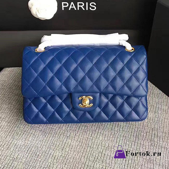 Chanel Lambskin Classic handbag Blue A01112 25cm - 1