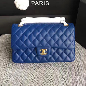 Chanel Lambskin Classic handbag Blue A01112 25cm