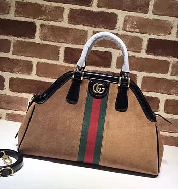 GUCCI RE(BELLE) SUEDE MEDIUM TOP HANDLE BAG ‎516459 BROWN 39cm