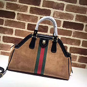 GUCCI RE(BELLE) SUEDE MEDIUM TOP HANDLE BAG ‎516459 BROWN 39cm - 6