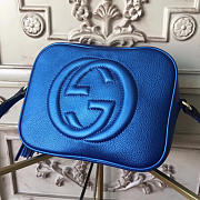 Gucci Soho Disco Leather Bag Bling Blue Z2599 21cm - 4