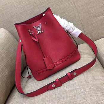 Louis Vuitton LOCKME BUCKET red 3356